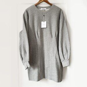 L' Academie - Bishop Sleeves Oversized Sweater Shift Dress